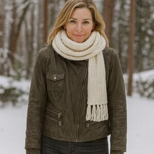 Whetblue SZ M Buttery Soft Lambskin Leather Moto Jacket Gray Silver Hardware